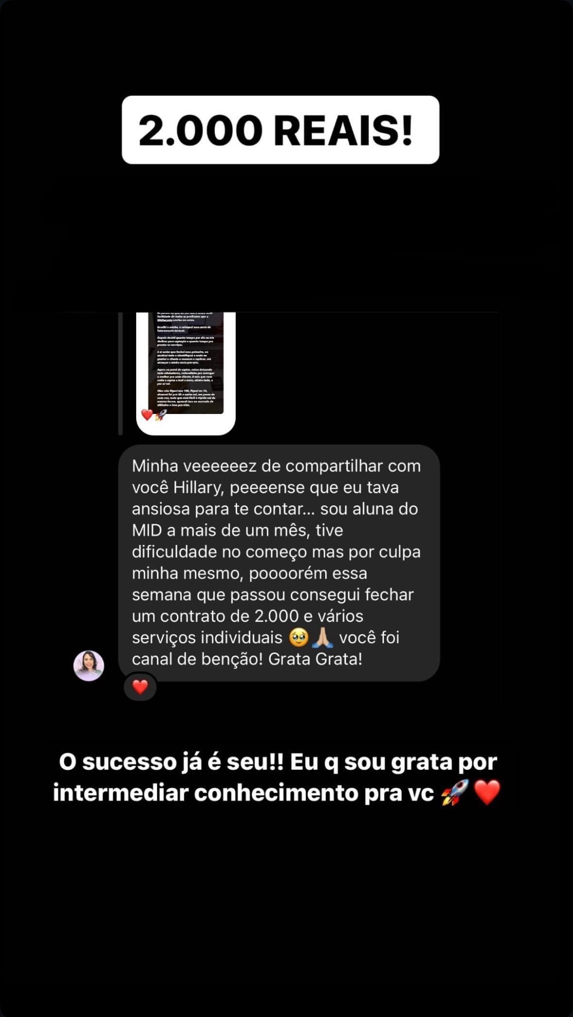 Depoimento de aluna